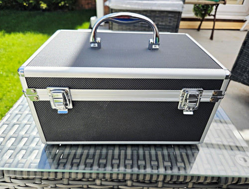 Hard train vanity case mirror - train,
