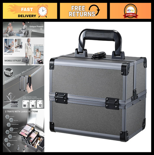 Portable makeup train case - train,