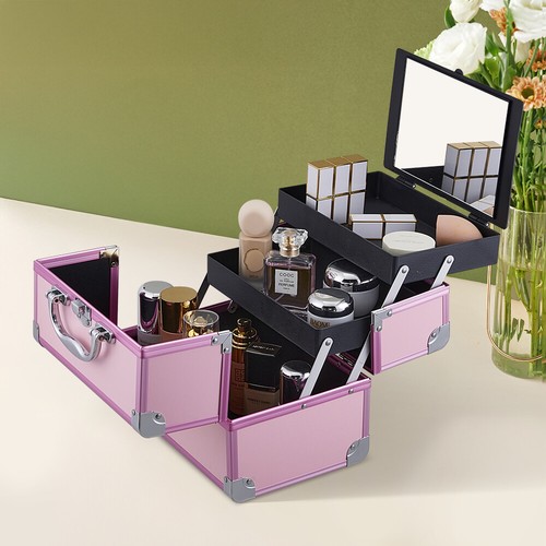 Portable makeup suitcase metal - makeup,